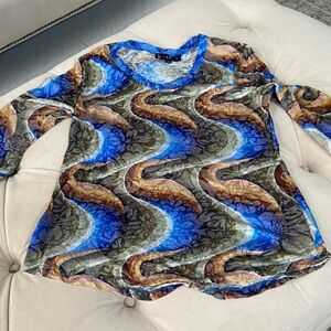 Elegant Multicolor Long Sleeve Women's Top